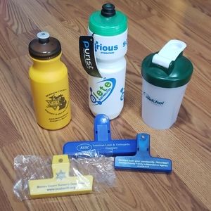 6 pc water bottle lot chip clip shaker NWOT